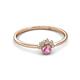 3 - Paw Bold Round Pink Sapphire and Diamond Promise Ring 