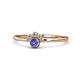 1 - Paw Bold Round Tanzanite and Diamond Promise Ring 