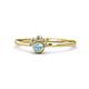 1 - Paw Bold Round Aquamarine and Diamond Promise Ring 