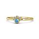 1 - Paw Bold Round Blue Topaz and Diamond Promise Ring 