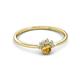 3 - Paw Bold Round Citrine and Diamond Promise Ring 