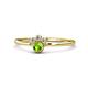 1 - Paw Bold Round Peridot and Diamond Promise Ring 