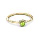 3 - Paw Bold Round Peridot and Diamond Promise Ring 