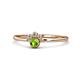 1 - Paw Bold Round Peridot and Diamond Promise Ring 