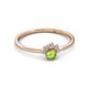 3 - Paw Bold Round Peridot and Diamond Promise Ring 