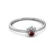 3 - Paw Bold Round Red Garnet and Diamond Promise Ring 