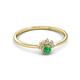 3 - Paw Bold Round Emerald and Diamond Promise Ring 