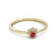 3 - Paw Bold Round Ruby and Diamond Promise Ring 