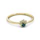 3 - Paw Bold Round London Blue Topaz and Diamond Promise Ring 