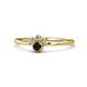 1 - Paw Bold Round Black and White Diamond Promise Ring 