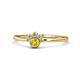 1 - Paw Bold Round Yellow and White Diamond Promise Ring 