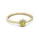 3 - Paw Bold Round Yellow and White Diamond Promise Ring 