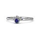 1 - Paw Bold Round Blue Sapphire and Diamond Promise Ring 