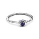 3 - Paw Bold Round Blue Sapphire and Diamond Promise Ring 