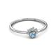 3 - Paw Bold Round Aquamarine and Diamond Promise Ring 