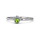 1 - Paw Bold Round Peridot and Diamond Promise Ring 