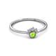 3 - Paw Bold Round Peridot and Diamond Promise Ring 