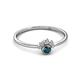 3 - Paw Bold Round London Blue Topaz and Diamond Promise Ring 