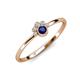 4 - Paw Bold Round Blue Sapphire and Diamond Promise Ring 