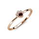 4 - Paw Bold Round Red Garnet and Diamond Promise Ring 