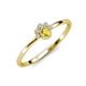 4 - Paw Bold Round Yellow Sapphire and Diamond Promise Ring 