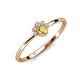 4 - Paw Bold Round Yellow Sapphire and Diamond Promise Ring 