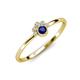 4 - Paw Bold Round Blue Sapphire and Diamond Promise Ring 