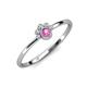 4 - Paw Bold Round Pink Sapphire and Diamond Promise Ring 