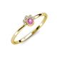 4 - Paw Bold Round Pink Sapphire and Diamond Promise Ring 