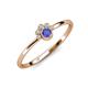 4 - Paw Bold Round Tanzanite and Diamond Promise Ring 