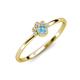 4 - Paw Bold Round Blue Topaz and Diamond Promise Ring 