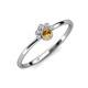 4 - Paw Bold Round Citrine and Diamond Promise Ring 