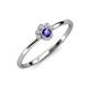 4 - Paw Bold Round Iolite and Diamond Promise Ring 