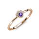 4 - Paw Bold Round Iolite and Diamond Promise Ring 