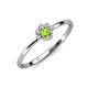 4 - Paw Bold Round Peridot and Diamond Promise Ring 