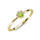 4 - Paw Bold Round Peridot and Diamond Promise Ring 
