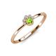 4 - Paw Bold Round Peridot and Diamond Promise Ring 