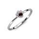 4 - Paw Bold Round Red Garnet and Diamond Promise Ring 