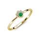 4 - Paw Bold Round Emerald and Diamond Promise Ring 