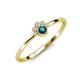 4 - Paw Bold Round London Blue Topaz and Diamond Promise Ring 