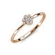 4 - Paw Bold Round Lab Grown and Mined Diamond Promise Ring 