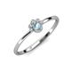 4 - Paw Bold Round Aquamarine and Diamond Promise Ring 