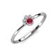 4 - Paw Bold Round Ruby and Diamond Promise Ring 