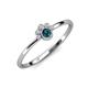 4 - Paw Bold Round Blue and White Diamond Promise Ring 