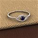 3 - Evil Eye Bold Round Blue Sapphire and Diamond Promise Ring 