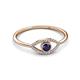 3 - Evil Eye Bold Round Blue Sapphire and Diamond Promise Ring 