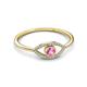 3 - Evil Eye Bold Round Pink Sapphire and Diamond Promise Ring 