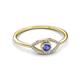3 - Evil Eye Bold Round Tanzanite and Diamond Promise Ring 