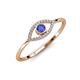 4 - Evil Eye Bold Round Tanzanite and Diamond Promise Ring 