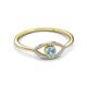 3 - Evil Eye Bold Round Aquamarine and Diamond Promise Ring 